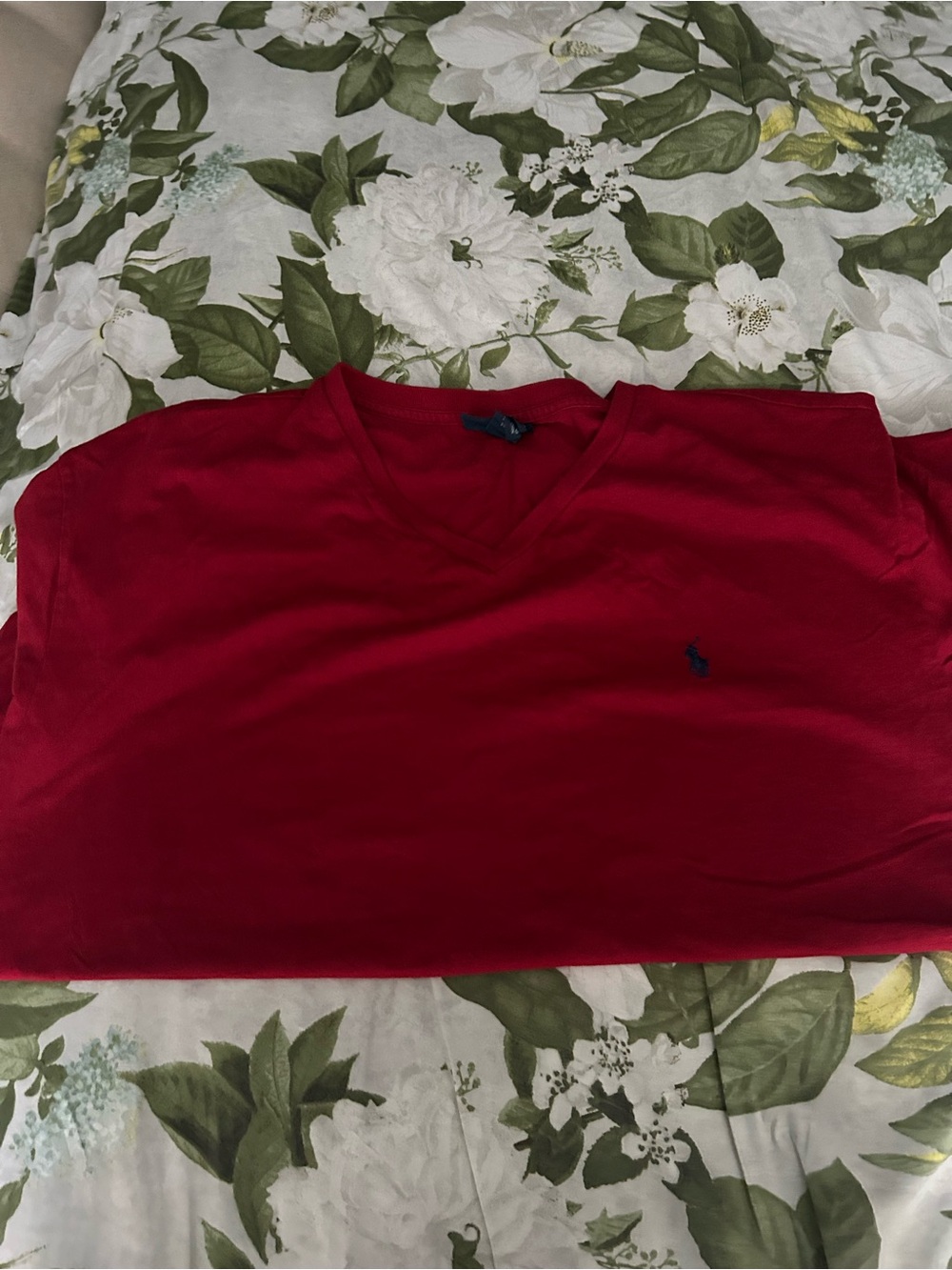 Polo by Ralph Lauren Red V-Neck Short Sleeve Tee